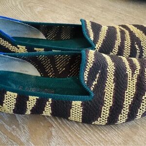 Rothy's Brown and Yellow Striped Flats